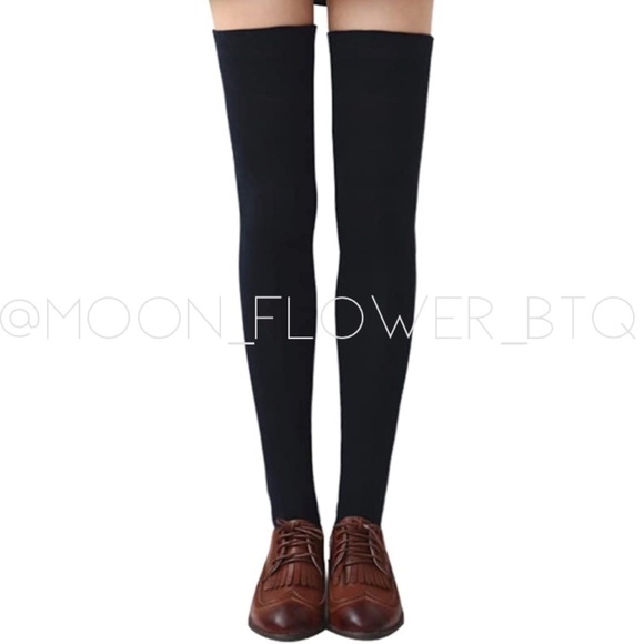 Black Over the Knee Thigh High Socks - Picture 11 of 12